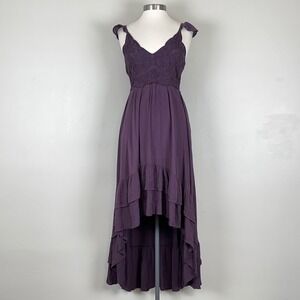 Shyanne Western Dress‎ Women S Whimsical Boho Fairy Western Purple Hi Low